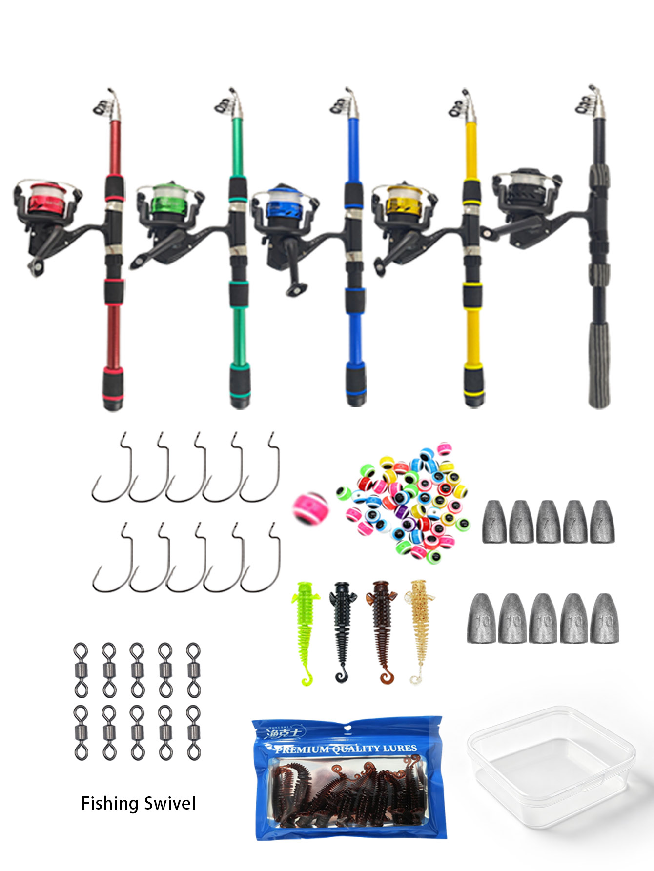 Fishing Equipment Online - Juego de caña de pescar telescópica