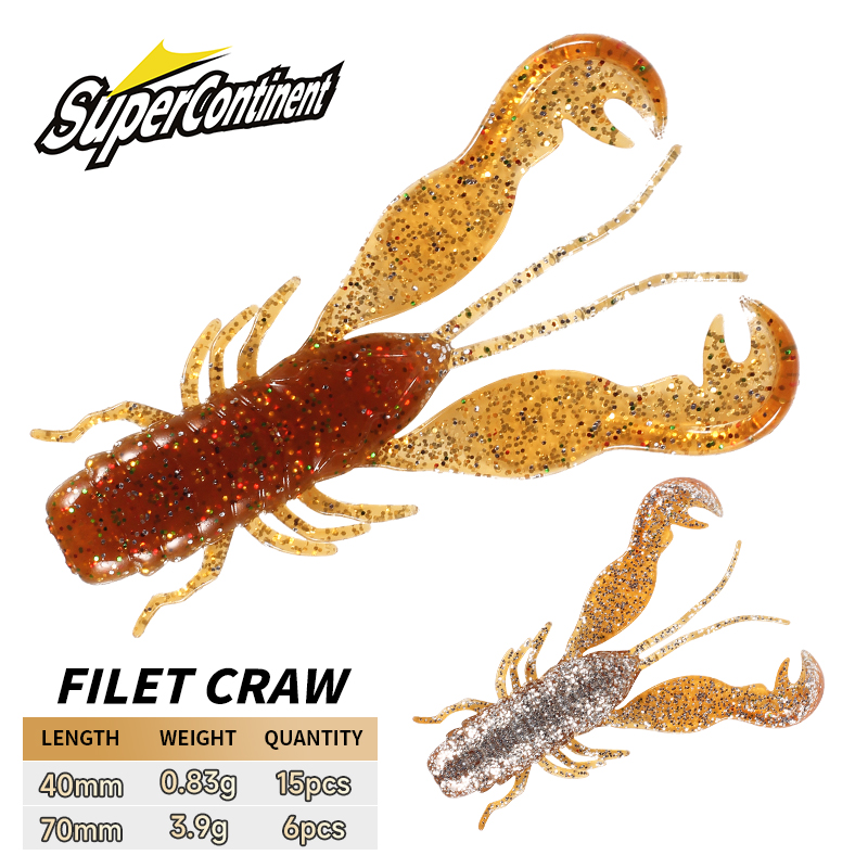 Soft Plastic Lure - 2023 supercontinente Filet Craw Bait perch