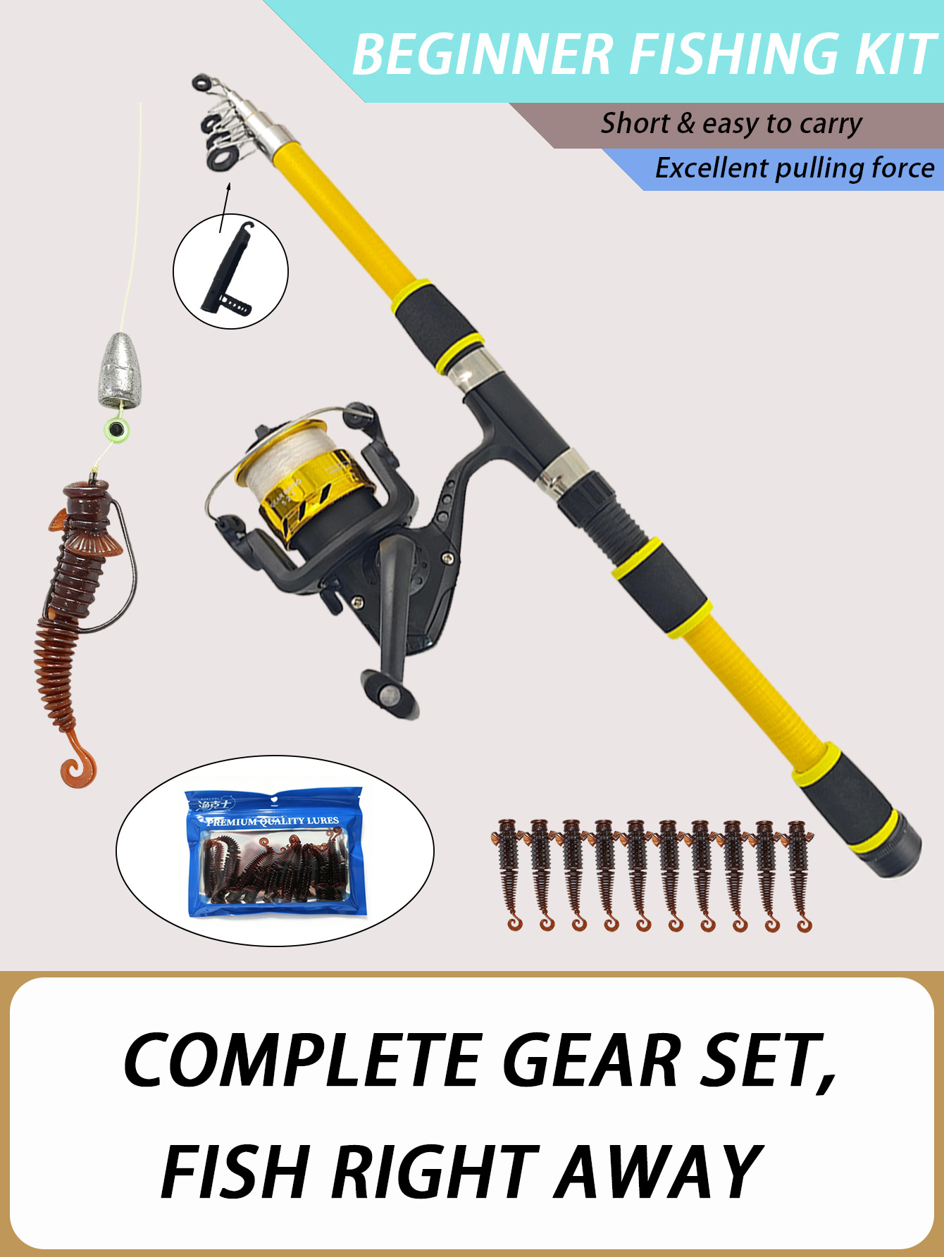 Juego de caña de pescar telesc - Fishing Equipment Online reseña y precio