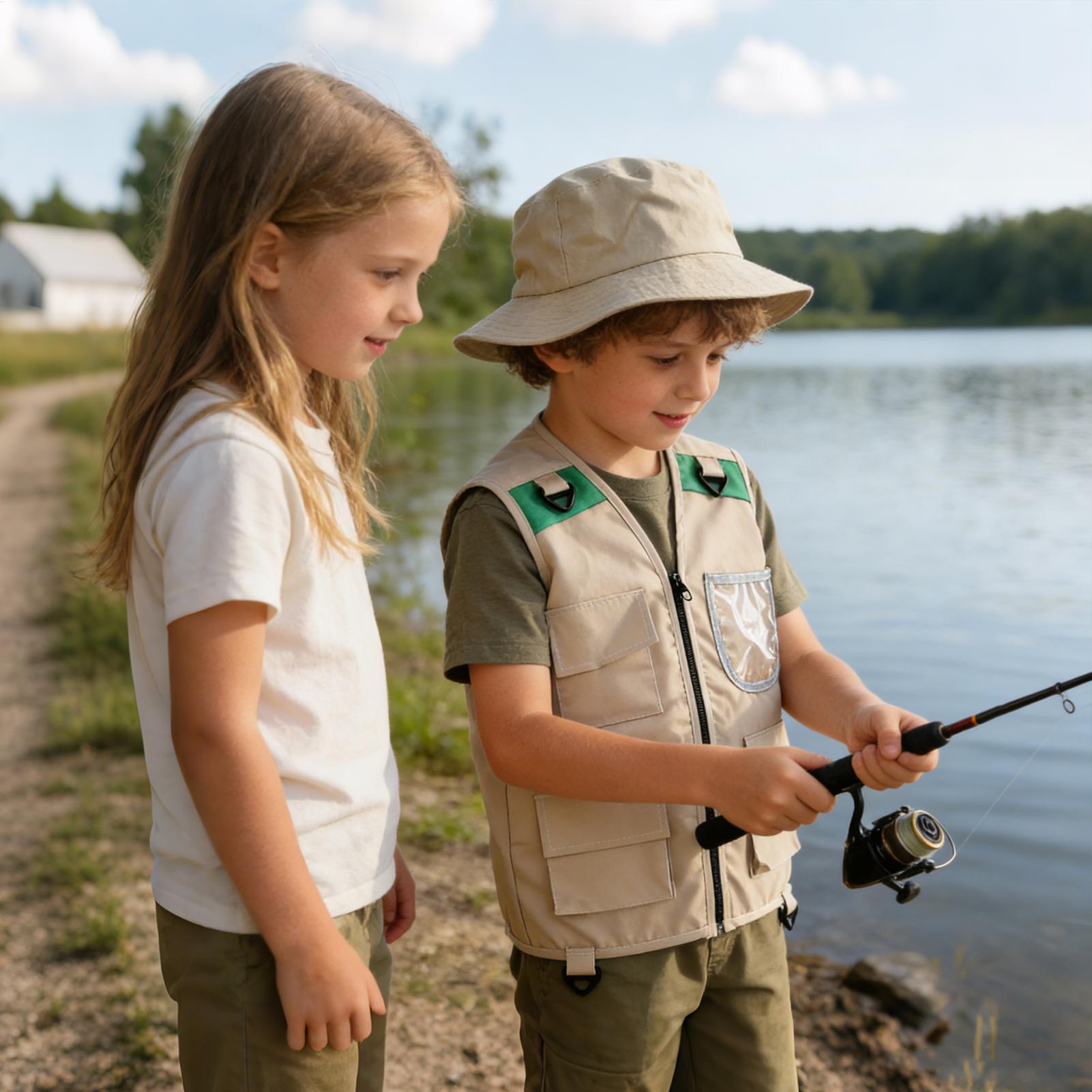 Chaleco de aventura para niños - Fishing Equipment Logos reseña y precio
