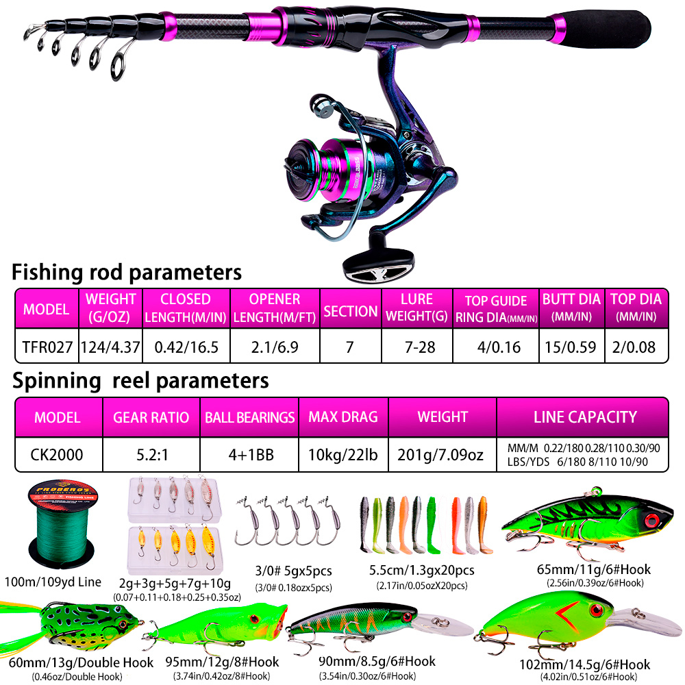 PROBEROS 2,1 m Baitcasting/var - Fishing Equipment Online reseña y precio