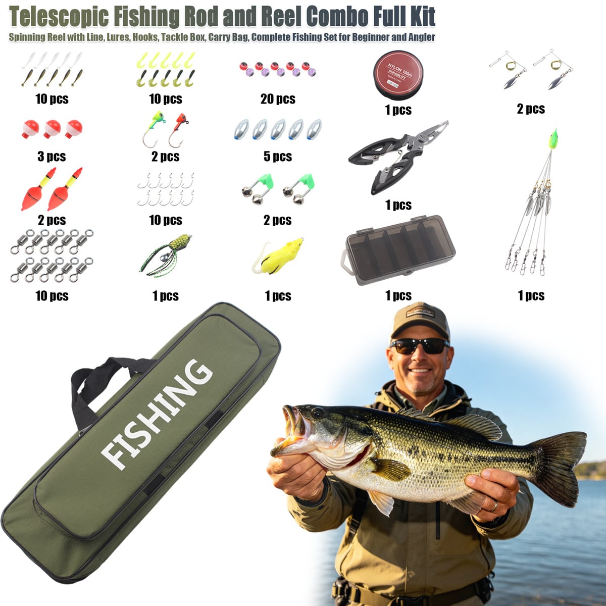 Kit combinado de caña de pesca - Fishing Equipment Online reseña y precio